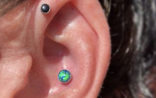 Photo of an ear piercing