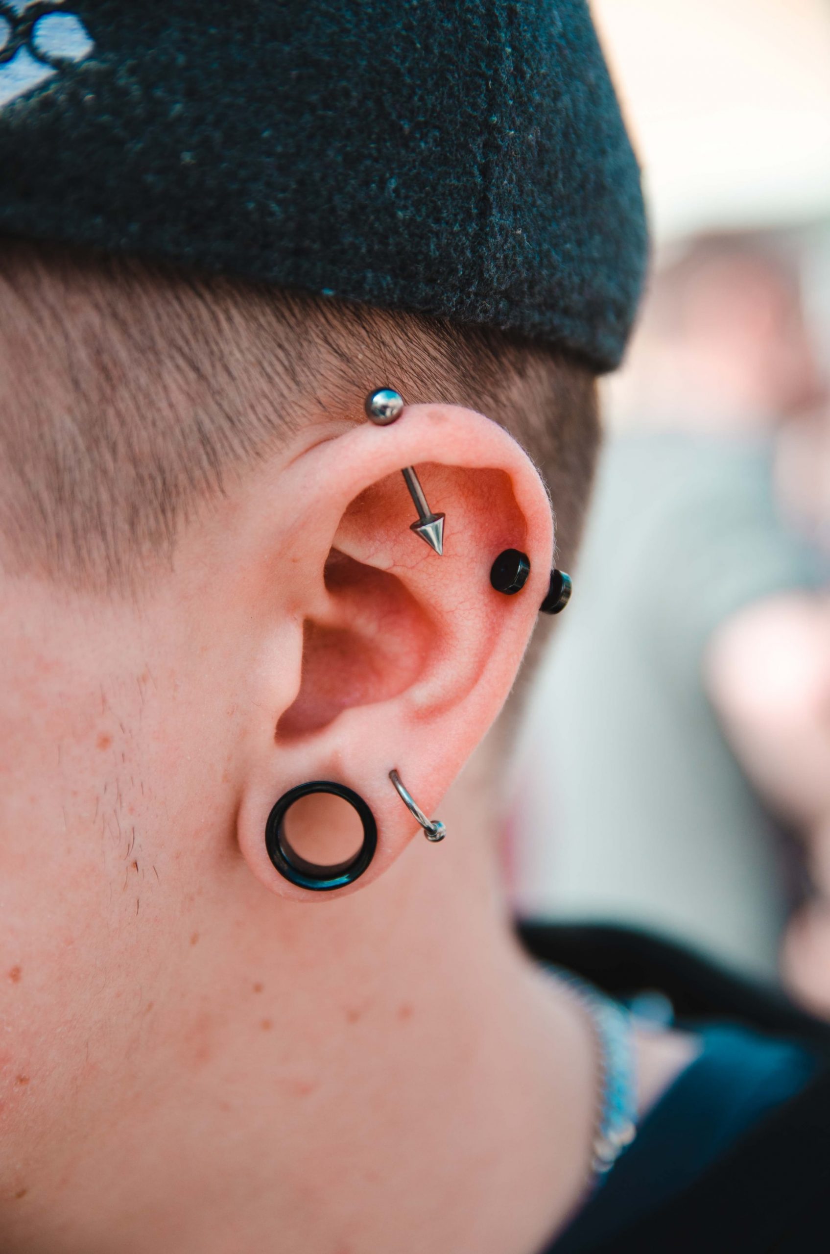 Photo of an ear piercing